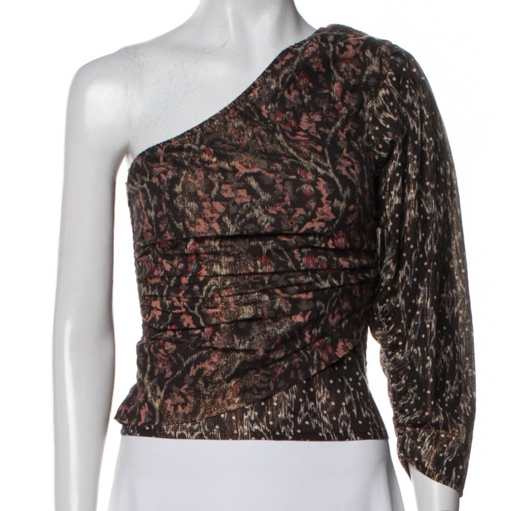 MARIA CHER NWT Villafranca Floral One-Shoulder Crop Top Sample Sale Piece! Sz S - Picture 11 of 15